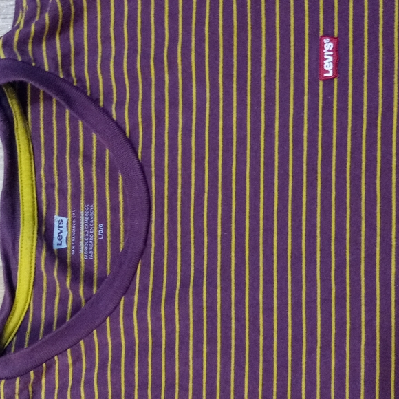 ~$5 add on~ Levi's size large red and yellow striped t-shirt - Picture 2 of 3